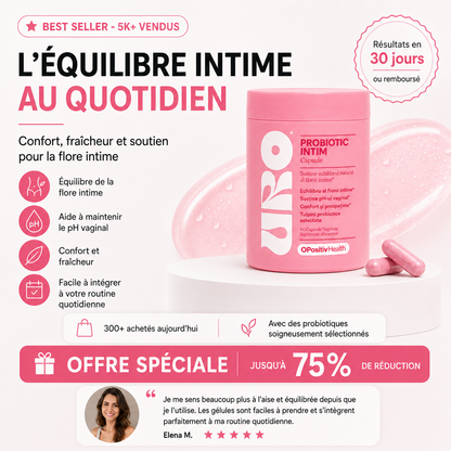 URO Probiotique Intime pour Femme – 4 Souches de Lactobacillus, 60 Gélules