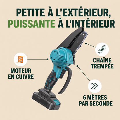 Mini Tronçonneuse Électrique Sans Fil 4" avec Batterie 20V